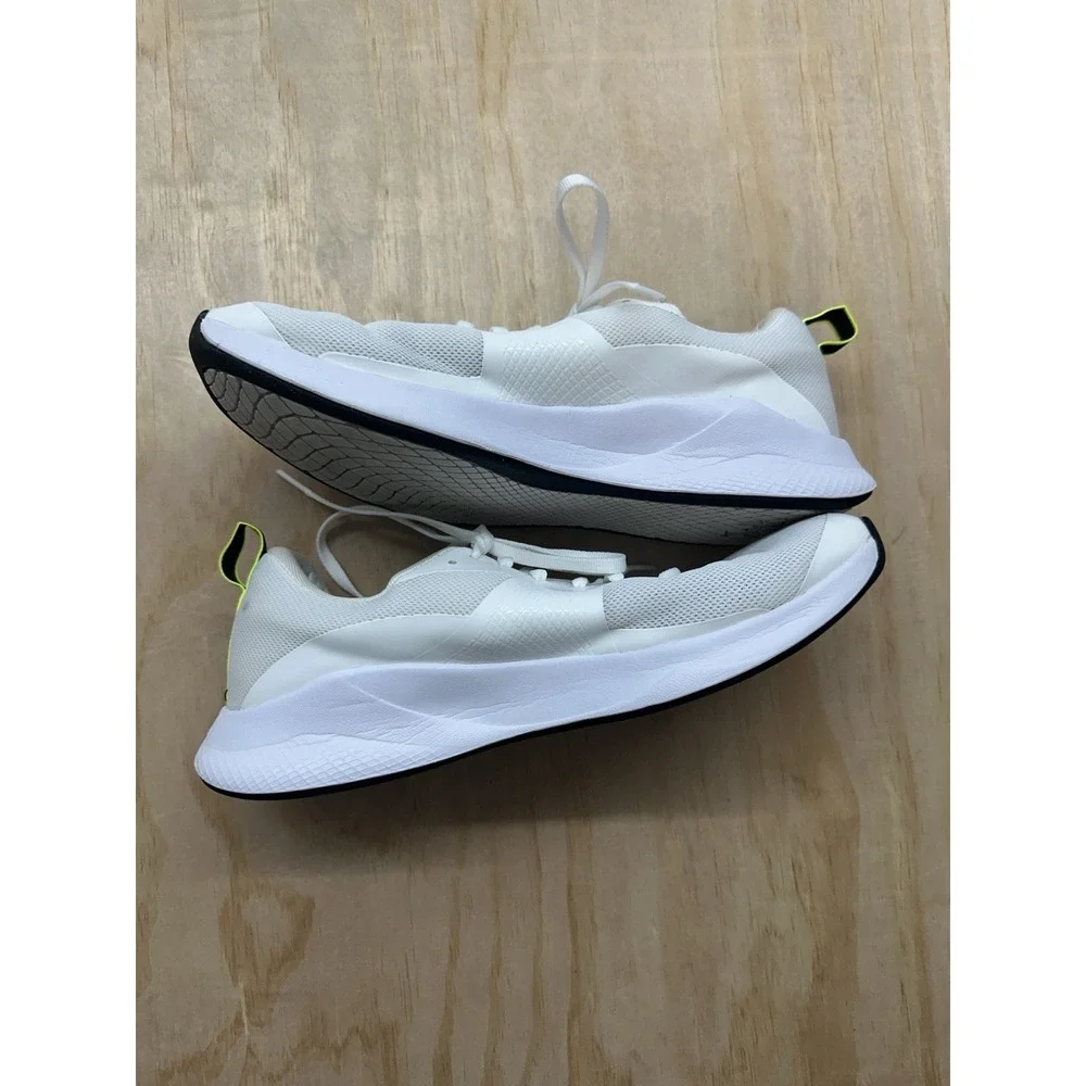 Under Armour Charged Aurora White Sneakers Men's Sz 10 Neon Green Logo Running‎